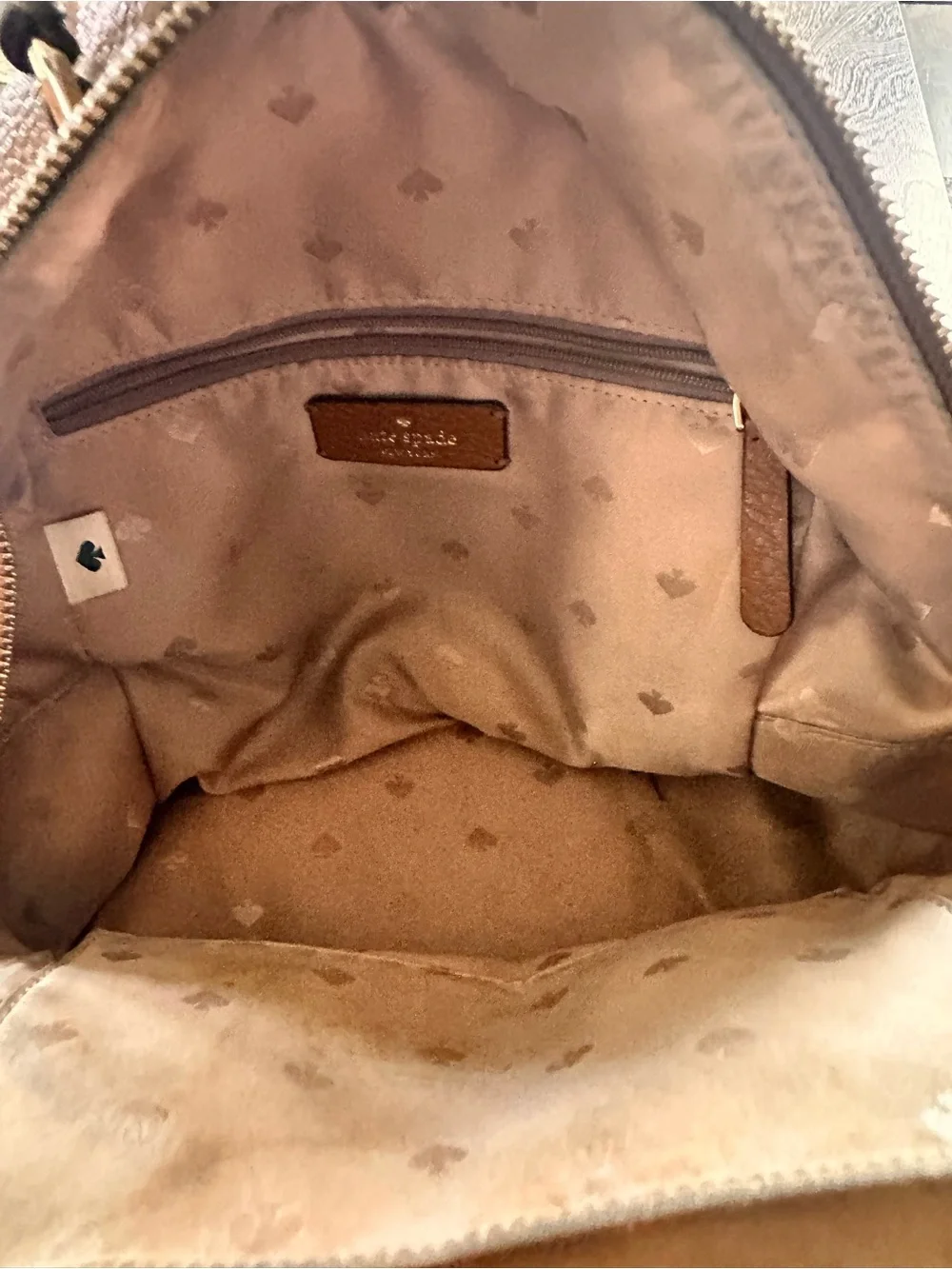 Kate spade pebbled leather mini back pack in camel